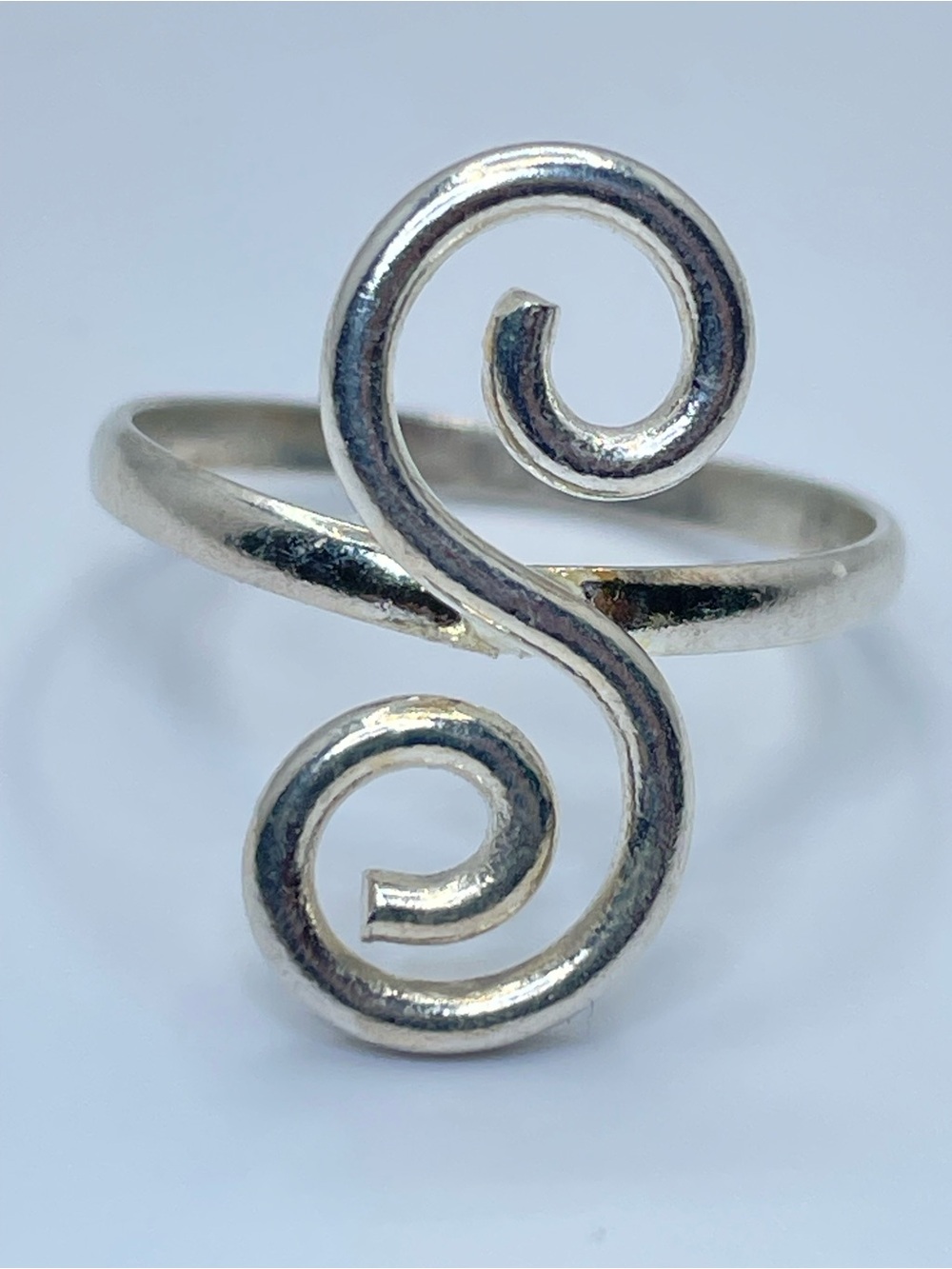 Vintage Mexico Silver Spiral Swirl Statement Ring Boho Southwestern Minimalist